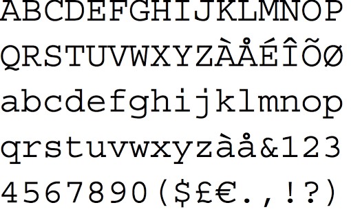 Courier Font View