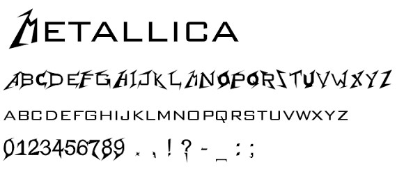 Metallica Font View