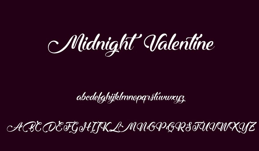 Midnight Valentine Font View