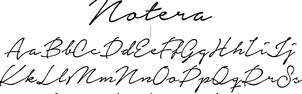Notera Handwritten Script Font View