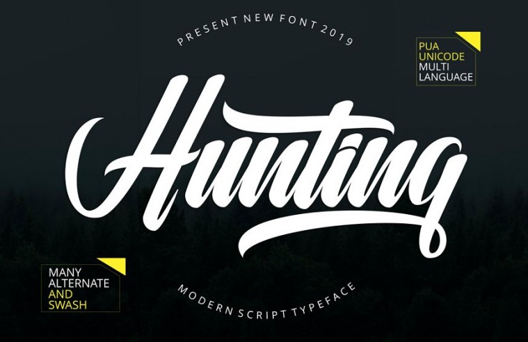Hunting Script Font View