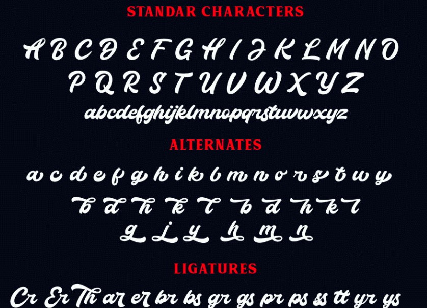 Thunder Script Font View