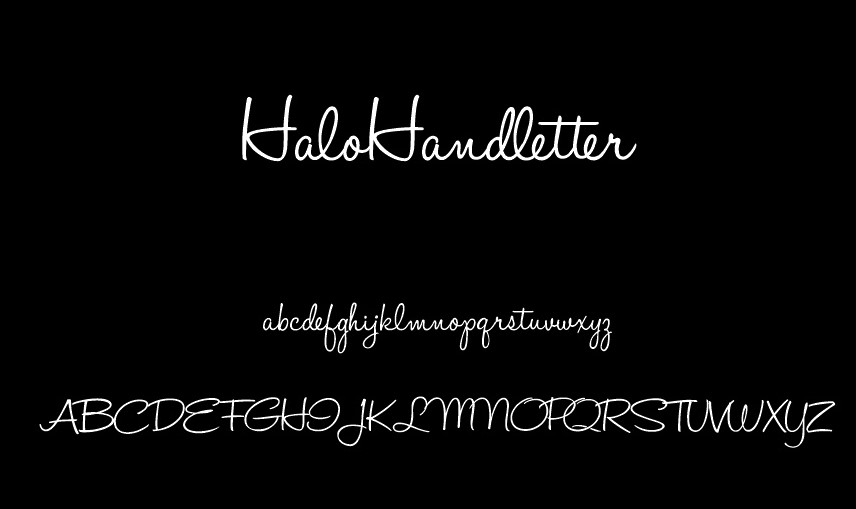 Halo Handletter Font View