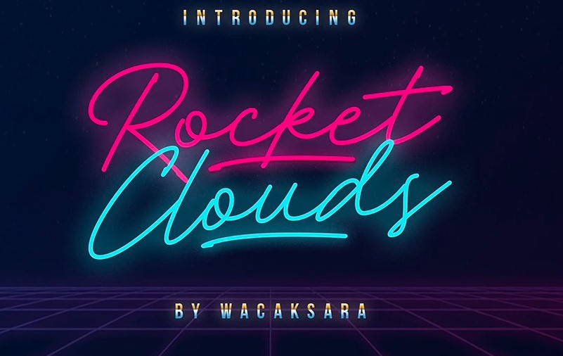Rockets Clouds Font View