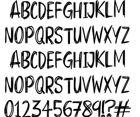 Super Scratchy Font View