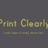 Print Clearly Font